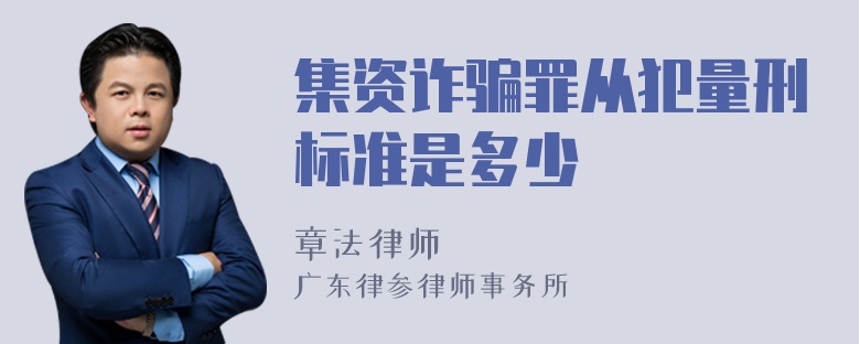 集资诈骗罪从犯量刑标准是多少