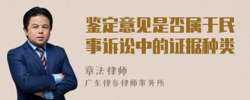 鉴定意见是否属于民事诉讼中的证据种类