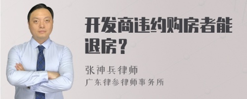 开发商违约购房者能退房？