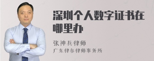 深圳个人数字证书在哪里办