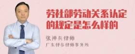 劳社部劳动关系认定的规定是怎么样的