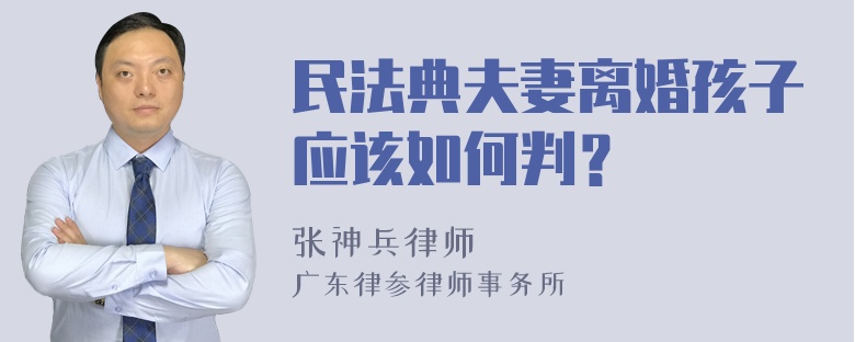 民法典夫妻离婚孩子应该如何判？