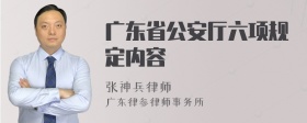 广东省公安厅六项规定内容