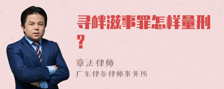 寻衅滋事罪怎样量刑?