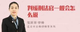 判缓刑法官一般会怎么说