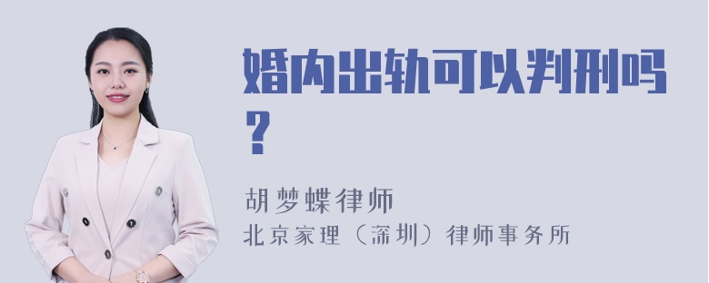 婚内出轨可以判刑吗？