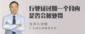 行驶证过期一个月内是否会被处罚