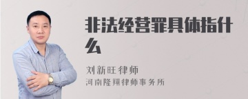 非法经营罪具体指什么