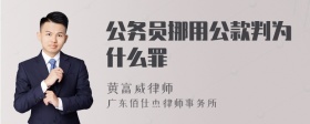 公务员挪用公款判为什么罪