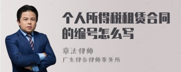 个人所得税租赁合同的编号怎么写