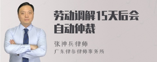 劳动调解15天后会自动仲裁