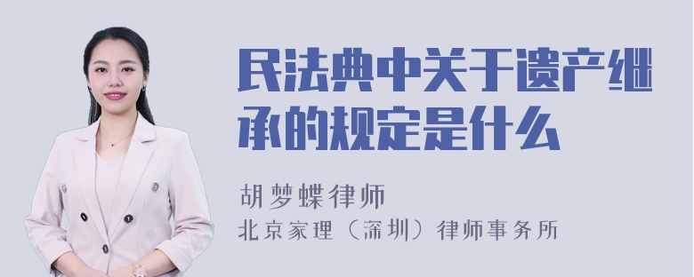 民法典中关于遗产继承的规定是什么