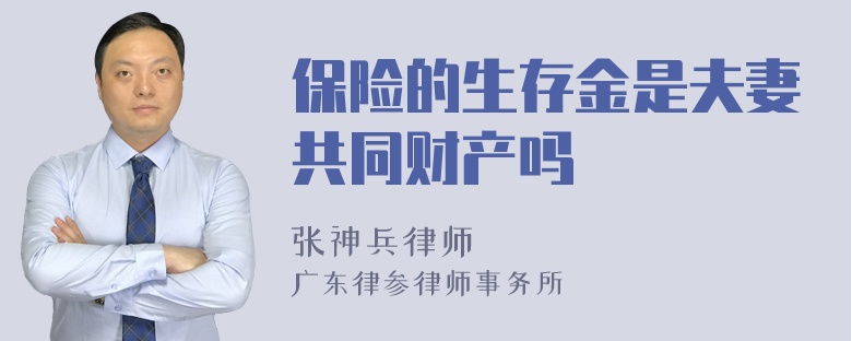 保险的生存金是夫妻共同财产吗