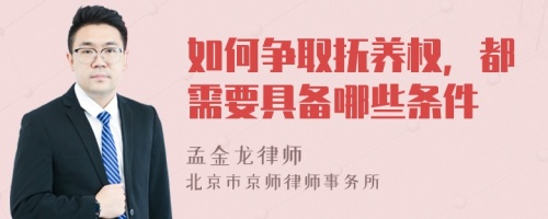 如何争取抚养权，都需要具备哪些条件