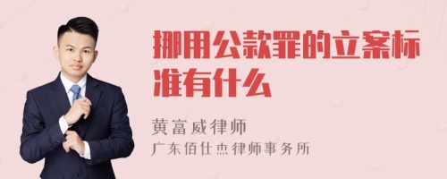 挪用公款罪的立案标准有什么