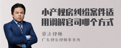 小产权房纠纷案件适用调解官司哪个方式