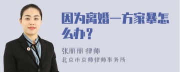 因为离婚一方家暴怎么办？