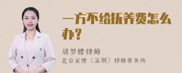 一方不给抚养费怎么办？