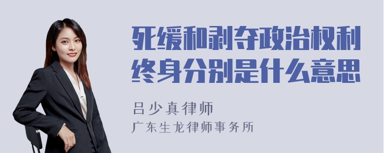 死缓和剥夺政治权利终身分别是什么意思