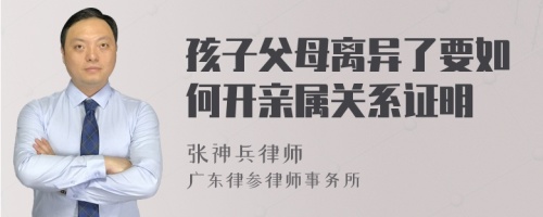 孩子父母离异了要如何开亲属关系证明