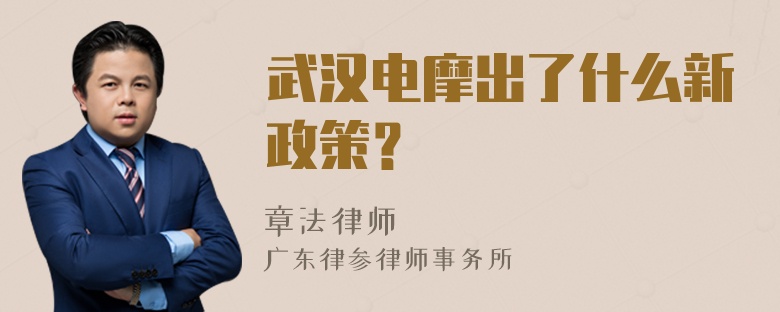 武汉电摩出了什么新政策？