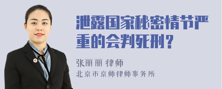 泄露国家秘密情节严重的会判死刑？