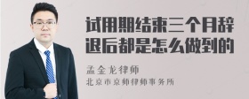 试用期结束三个月辞退后都是怎么做到的