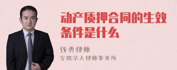 动产质押合同的生效条件是什么