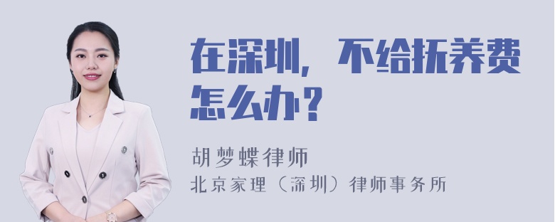 在深圳，不给抚养费怎么办？