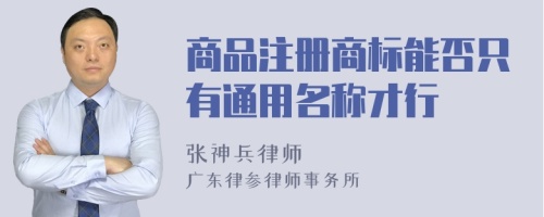 商品注册商标能否只有通用名称才行