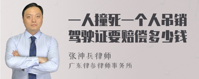 一人撞死一个人吊销驾驶证要赔偿多少钱