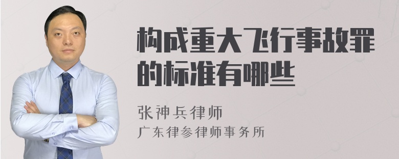 构成重大飞行事故罪的标准有哪些