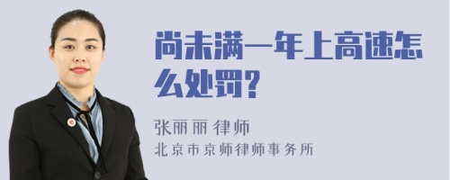 尚未满一年上高速怎么处罚?