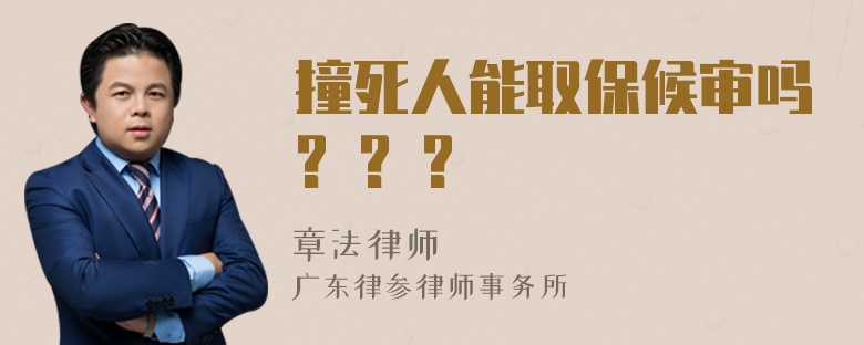 撞死人能取保候审吗? ? ?