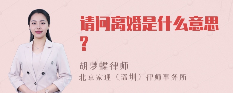 请问离婚是什么意思?