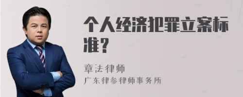 个人经济犯罪立案标准？