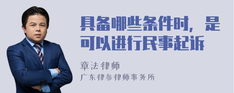 具备哪些条件时，是可以进行民事起诉