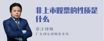 非上市股票的性质是什么