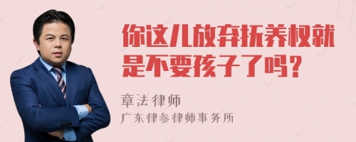 你这儿放弃抚养权就是不要孩子了吗？