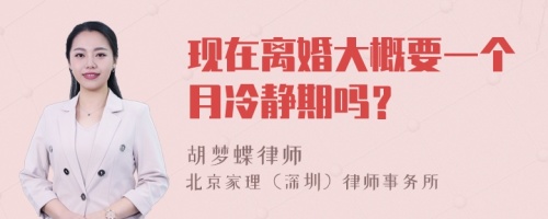 现在离婚大概要一个月冷静期吗？