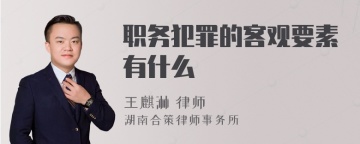 职务犯罪的客观要素有什么