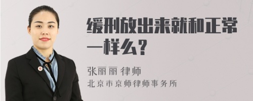 缓刑放出来就和正常一样么？