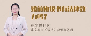 婚前协议书有法律效力吗？