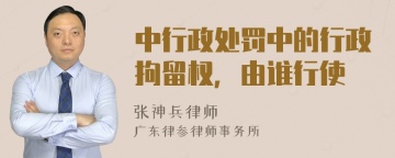 中行政处罚中的行政拘留权，由谁行使