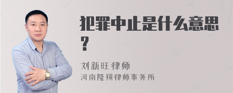 犯罪中止是什么意思？