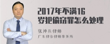 2017年不满16岁犯偷窃罪怎么处理