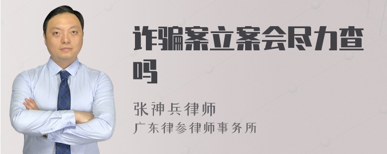 诈骗案立案会尽力查吗