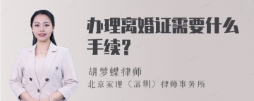 办理离婚证需要什么手续？