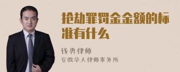 抢劫罪罚金金额的标准有什么