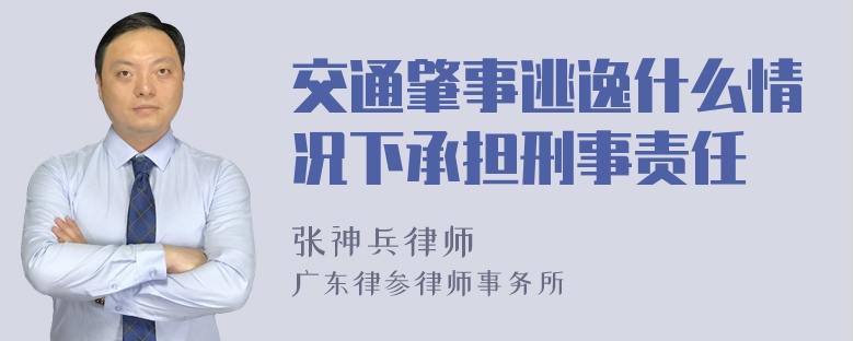 交通肇事逃逸什么情况下承担刑事责任